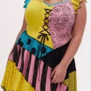 Disney Asymmetrical Dress in Pink, Yellow, and Blue